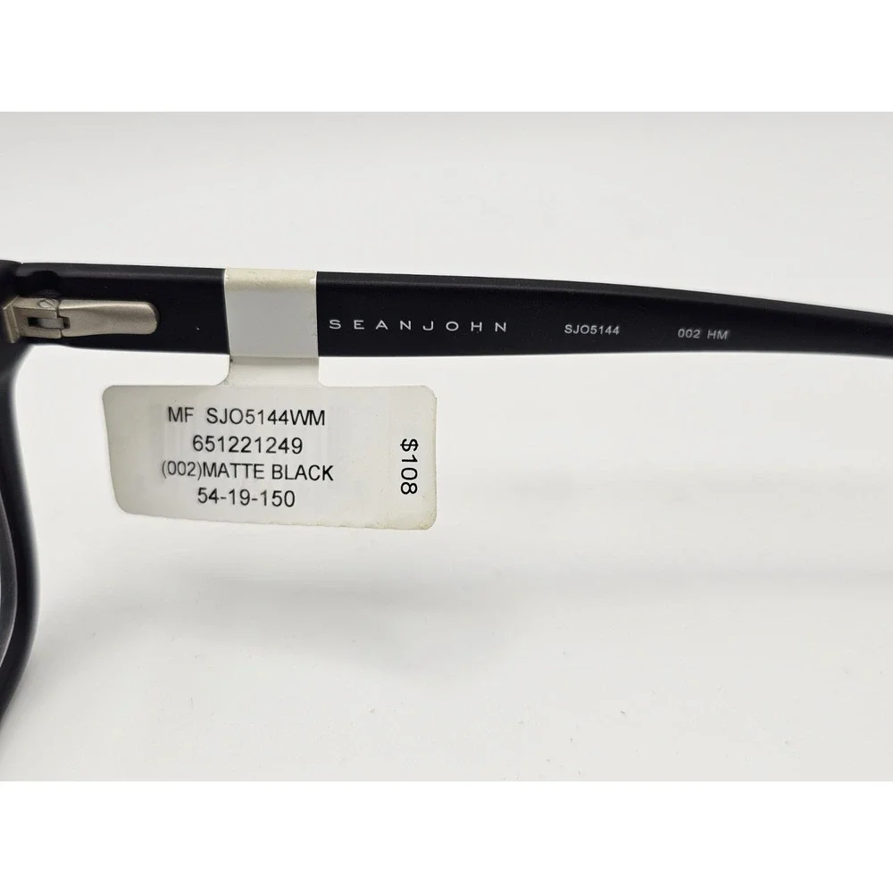 New SEAN JOHN SJO 5129E 005‎ Matte Black Eyeglasses 54/19/150